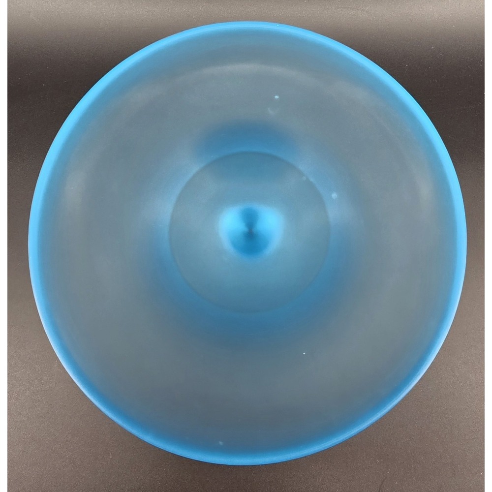 Vtg Tiffin Satin Sky Blue Glass Open Compote Round Pedestal 6.75x4.5" Depression - Picture 5 of 8
